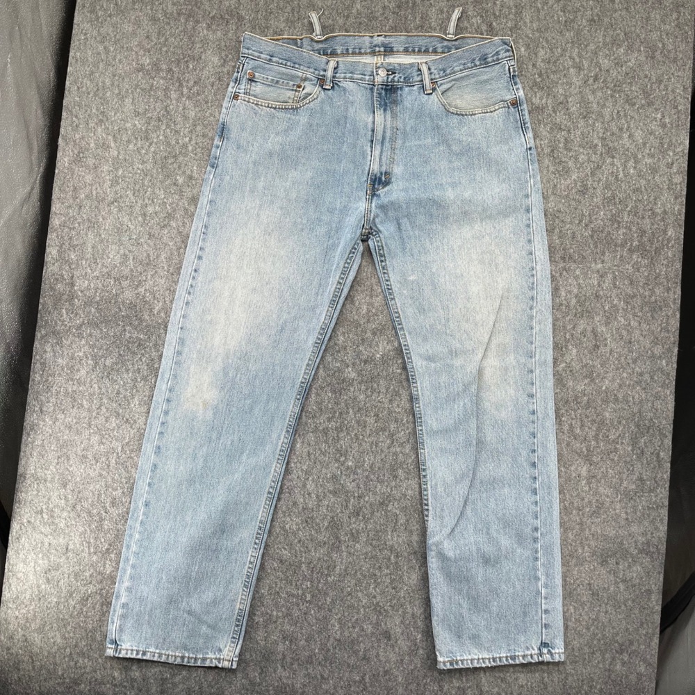 Levis 505 Regular Fit Jeans Mens 38x32 Light Wash Denim PC9-00505-4834